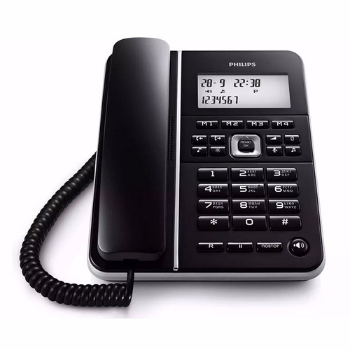 Telefono Con Cable Philips Crd500b/77 Negro Mundo Manias