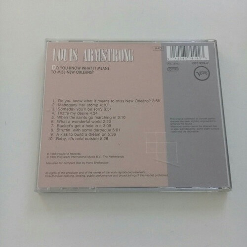 Louis Armstrong Do You Know What It Means To Miss New Orlean (Usado)