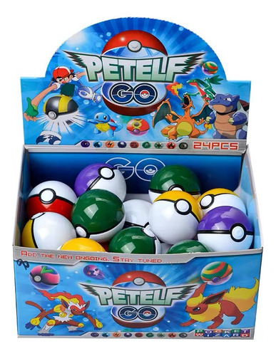 Pokebola Sorpresa Con Figuras Y Stickers (pack De 3)