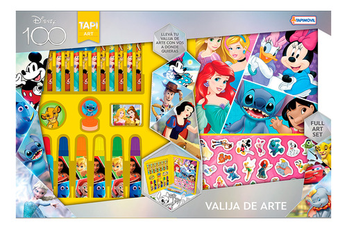 Set Valija De Arte Infantil Disney Princesas Con Stickers Ub