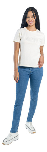 Playera Oggi Moda Mujer Manga Corta Beige Regular Fit