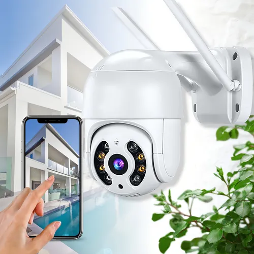 comprar Câmera Segurança Wi-fi 360 Ip Speed Dome A Prova D Agua Ip66 Cor Branco