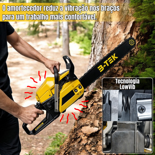 Motosserra A Gasolina 57cc 2.4kw E Maleta Com 46 Ferramentas