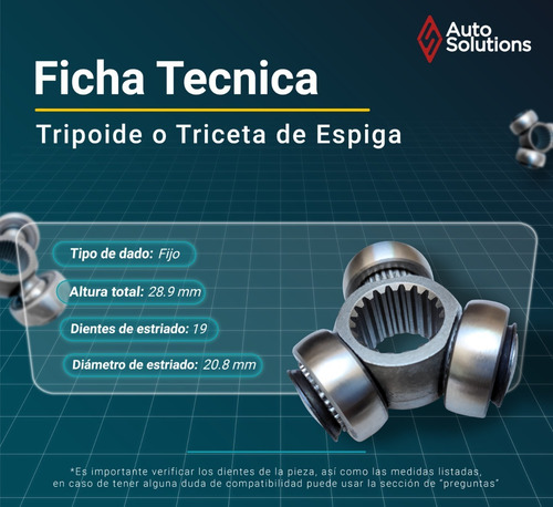 Tripoide Triceta Para Pontiac Matiz Y G2 De 19 Dientes