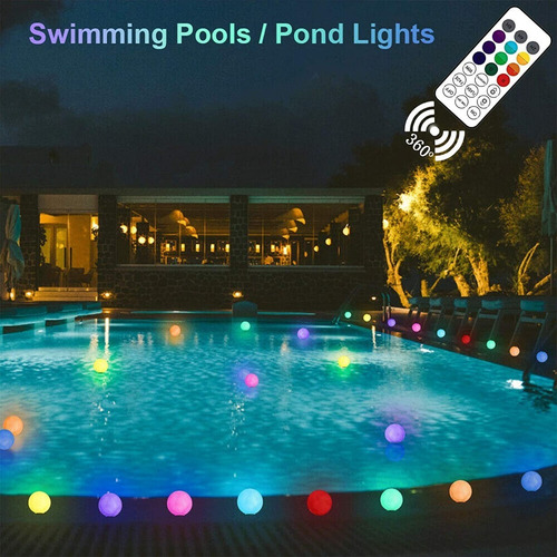 Luces Flotantes C/contrl Piscinas Jacuzzi Decoracion Pack X2