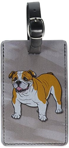 Bulldog Inglés  Mascota Perro Piel Equipaje Etiqueta Id Vel