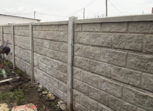 Muro Cerco Perimetral De Hormigón Premoldeado-bloque Rústico