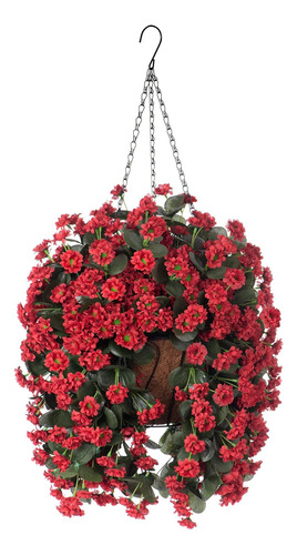 Canasta Colgante De Flores Artificiales Para Decoración Int