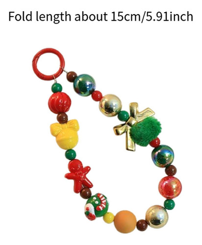 Llavero Con Lazo Navideño, Correa Para Pulsera, Arco Dorado