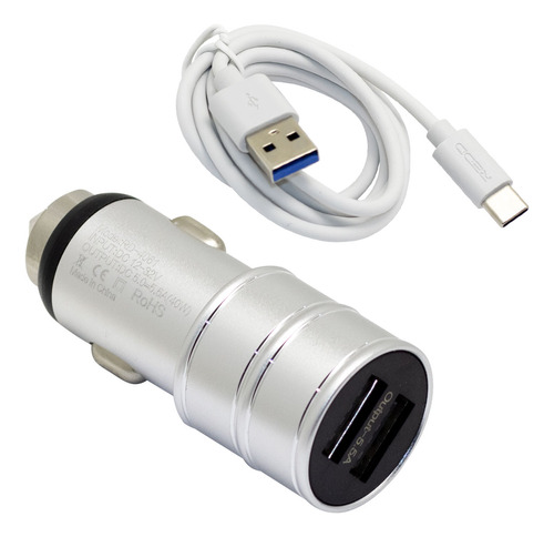 Cargador De Auto Usb Doble + Cable Usb Tipo C Rd-4061 Redd