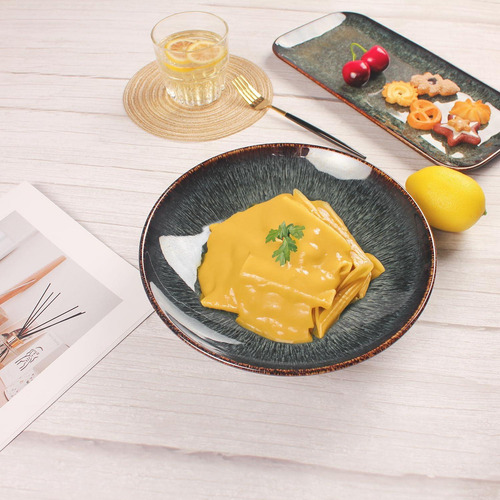 Jinsongdafa Juego De Platos De Pasta De Cerámica, 25 Oz, Pla