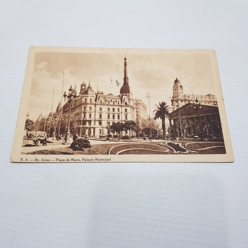Antigua Tarjeta Postal Public Plaza De Mayo 1934 Mag 60892 (Usado)