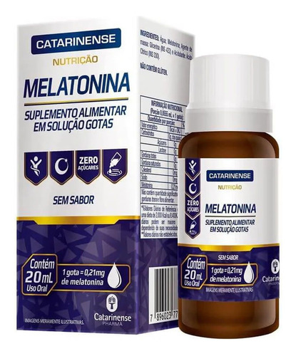 Melatonina Em Gotas - 20ml Sem Sabor - Catarinense Nutrição