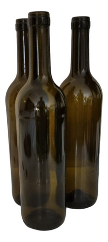 6 Botellas Ambar Vidrio 750ml Corcho Sin Tapón Msi