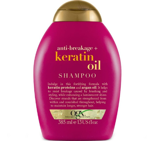 Shampoo Ogx Anti-breakage + 385ml Con Queratina Y Argan Oil