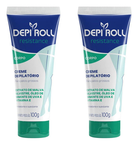 Creme Depilatorio Depiroll 100g Corpo Pelos Grossos - 2un