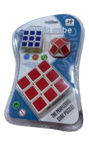 Cubo Rubik Paquete 3 Cubos 3x3 + Mini + Snake