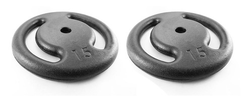 Kit Anilhas Vazada Pintada 2 X 15kg (30kg) Musculação
