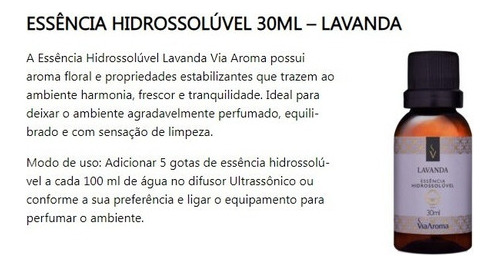 Essência Hidrossolúvel Lavanda 2 X 30ml - Via Aroma