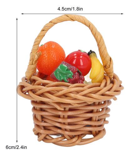 Cesta De Fruta En Miniatura, 3 Unidades, Divertida Simulació