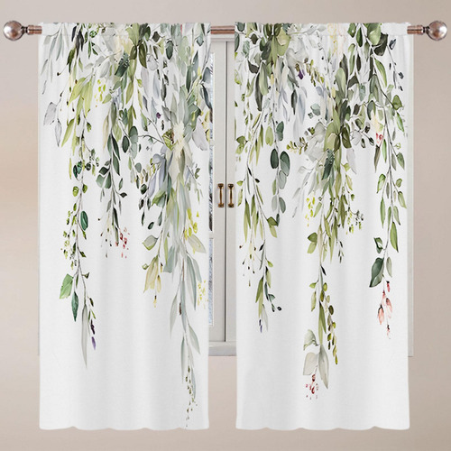 2x Hojas Cortinas De La Ventana Cortinas De 90cmx210cm