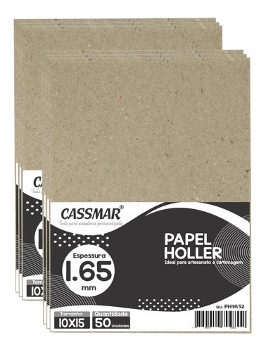 Papel Holler Para Cartonagem 1,65mm 10x15cm 50un