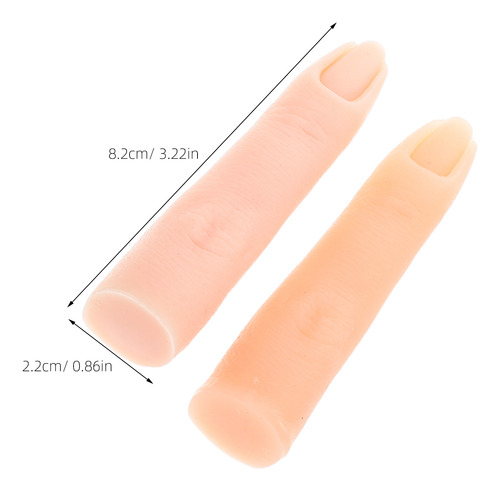 2 Dedos De Silicona Para Practicar Uñas Para Entrenamiento D