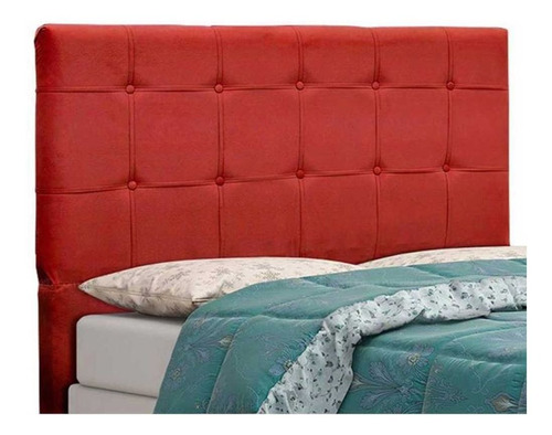 Cabeceira Casal Slim P/ Cama Box De 1,40 Mt Suede Vermelho