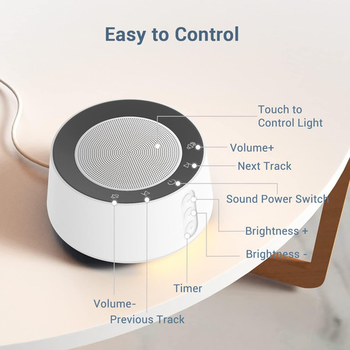 Bgoverss White Noise Sound Machine Con 14 Sonidos Relajantes