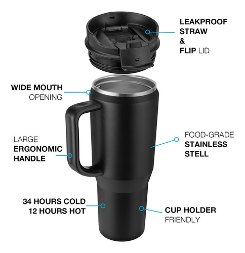 Tambor De 12 Litros Aislado Para Agua O Café, Negro