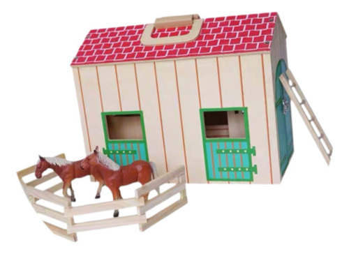 De Caballos De Madera En Miniatura, Casa De Muñecas, Mesa