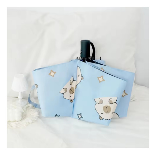 Sombrilla De Capibara Paraguas Lluvia Automático Con Funda Azul Capibara