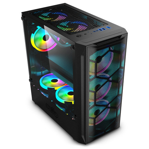 Gabinete Gamer Andromeda Atx Vidrio Templado X3 Fan Rgb