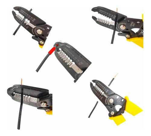 Alicates pelacables para electricistas con resorte en el mango