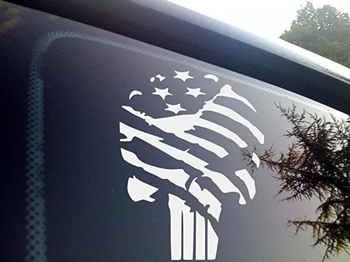 Punisher Flag Vinilo Troquelado Para Ventanas De Automóvil.