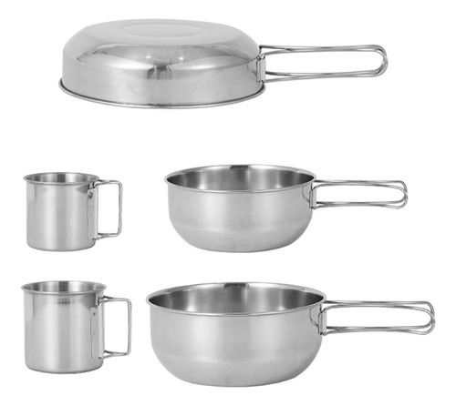 Set De Cocina Camping 5pcs Acero Inoxidable Portátil Picnic