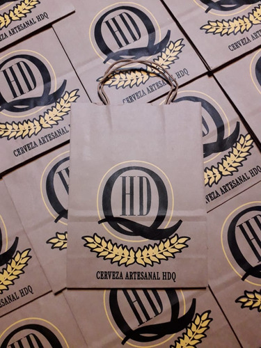 Bolsas Personalizadas Delibery. Logo. Serigrafia. Papel Kaf,