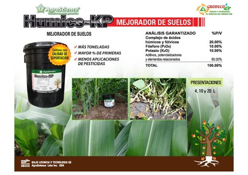 Fertilizante Organico Leonardita Acido Humicos Humics Kp 10l