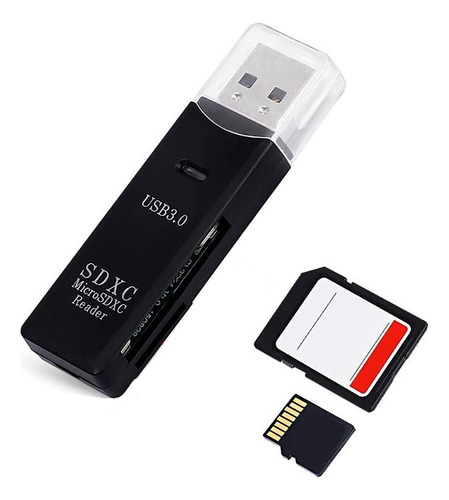 Leitor De Cartão Usb 3.0 Adaptador Micro Sd Cor Preto