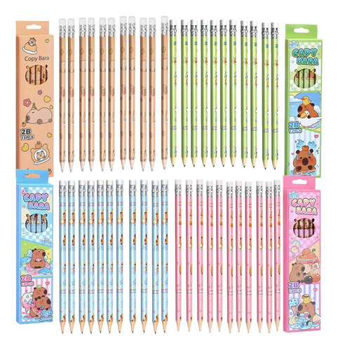 48 Lápices De Madera De Capibara, Lápices Para Niños