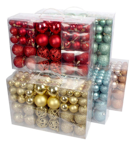 100 Unids Esferas Navideñas Adornos Decoración Inastillable