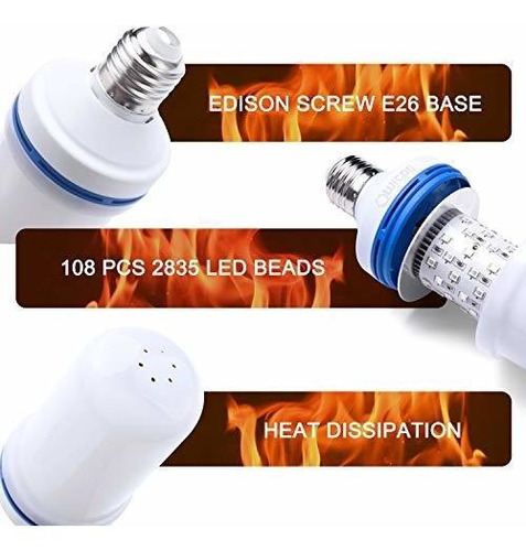 Pretigo Led Efecto Llama Bombillas De Fuego,