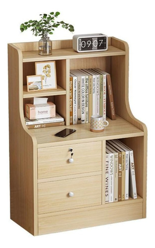 Mesita De Noche Moderna De 3 Pisos Con Estante De Almacenamiento,mesita De Noche Con 2 Cajones,mesa De Noche Para Recamara 47x30x70cm