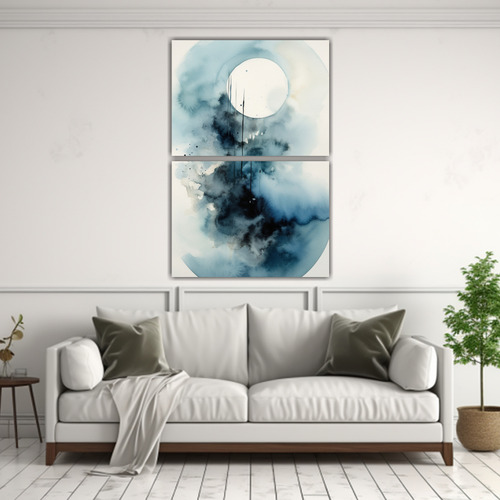 50x80cm Pintura Mágica Con Dibujo De Círculo Azul Y Agua