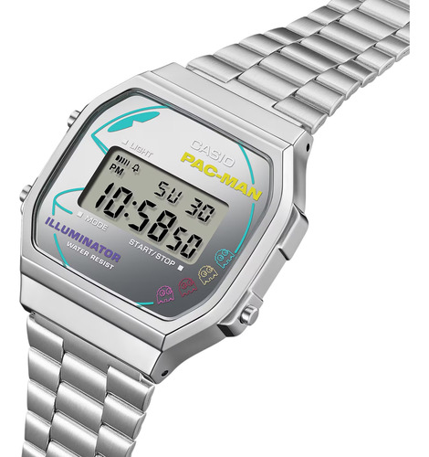 Reloj Casio A168wepc-7acr Pac-man-acero Plateado Acero Plateado