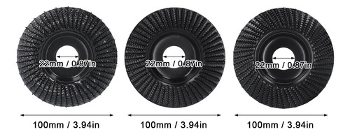 Angle Grinder Wood Carving Disc Set 3pcs Woodworking