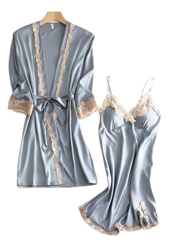 Pijama Gris Conjunto De 2 Pzs Suave Y Fresca Mujer Verano
