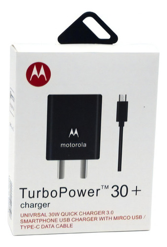 Cargador Turbo Power Carga Rapida + Cable Tipo C P/ Motorola