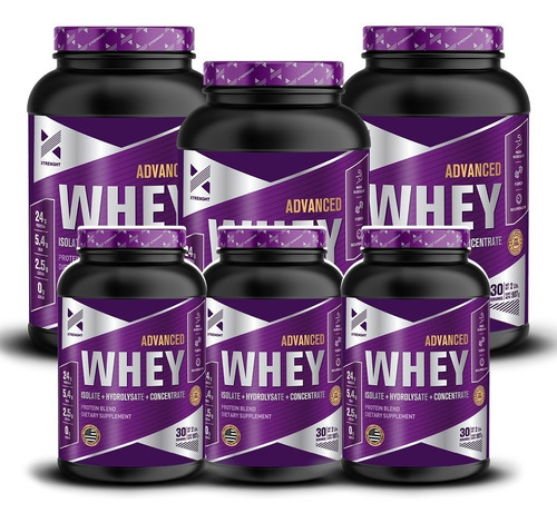 6 Proteína Advanced Whey 907 Gr Xtrenght Hidrolizada Aislada