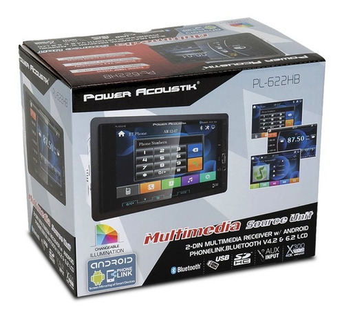 Pantalla Power Acoustik 6.2 Pl-622hb Usb Sd Bt Androd Link